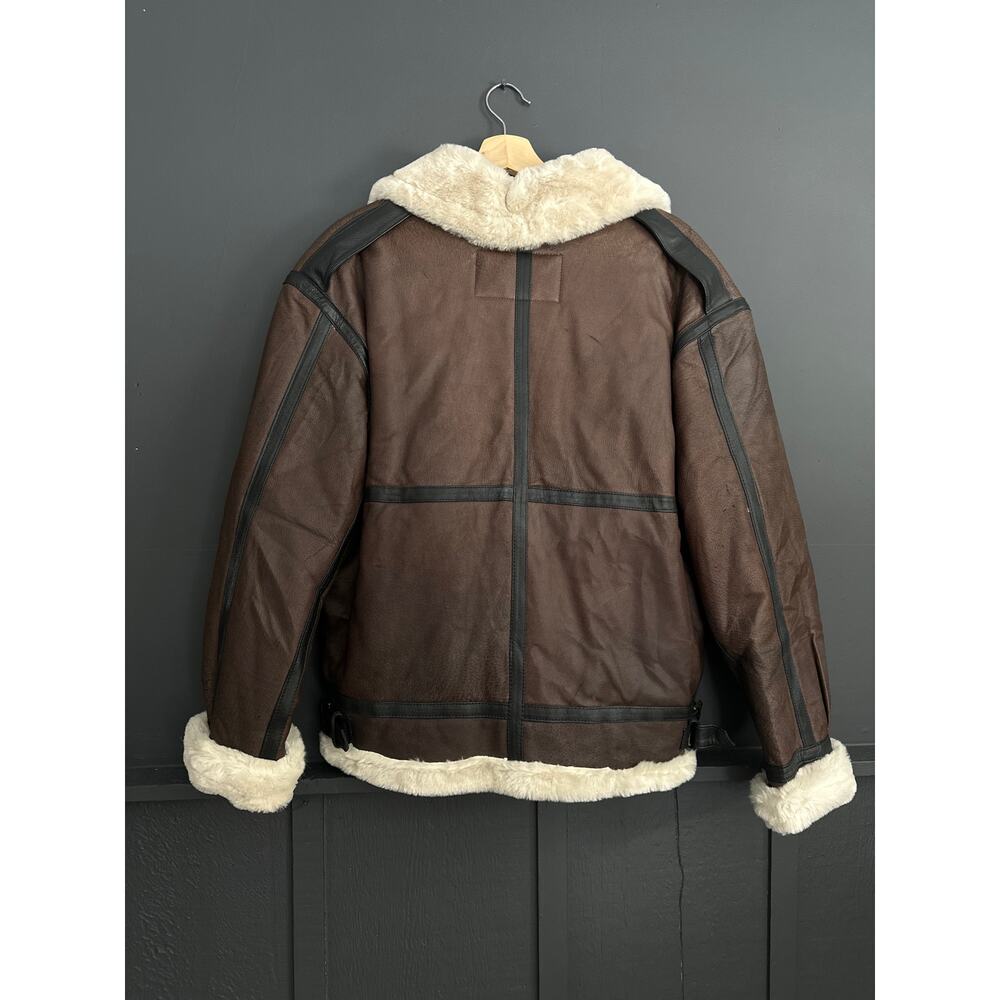 Vintage Leather B3 Aviator Brown Bomber Jacket Lloyd Elliots Country Club Size M - Picture 9 of 10